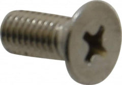 Value Collection - M5x0.80 Metric Coarse, 12mm OAL Phillips Drive Machine Screw - Flat Head, Grade 18-8 Stainless Steel, Uncoated, Without Washer - Exact Tooling