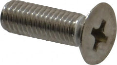 Value Collection - M5x0.80 Metric Coarse, 16mm OAL Phillips Drive Machine Screw - Flat Head, Grade 18-8 Stainless Steel, Uncoated, Without Washer - Exact Tooling