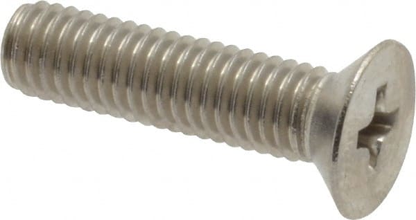 Value Collection - M5x0.80 Metric Coarse, 20mm OAL Phillips Drive Machine Screw - Flat Head, Grade 18-8 Stainless Steel, Uncoated, Without Washer - Exact Tooling