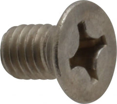 Value Collection - M6x1.00 Metric Coarse, 10mm OAL Phillips Drive Machine Screw - Flat Head, Grade 18-8 Stainless Steel, Uncoated, Without Washer - Exact Tooling