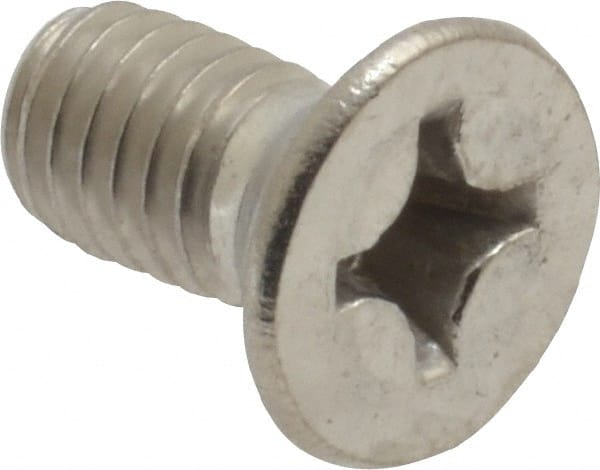 Value Collection - M6x1.00 Metric Coarse, 12mm OAL Phillips Drive Machine Screw - Flat Head, Grade 18-8 Stainless Steel, Uncoated, Without Washer - Exact Tooling