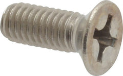 Value Collection - M6x1.00 Metric Coarse, 16mm OAL Phillips Drive Machine Screw - Flat Head, Grade 18-8 Stainless Steel, Uncoated, Without Washer - Exact Tooling