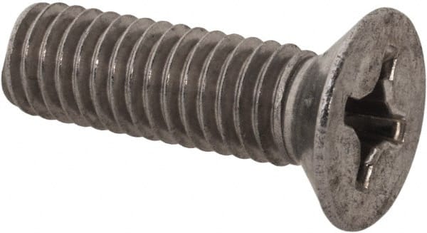 Value Collection - M6x1.00 Metric Coarse, 20mm OAL Phillips Drive Machine Screw - Flat Head, Grade 18-8 Stainless Steel, Uncoated, Without Washer - Exact Tooling