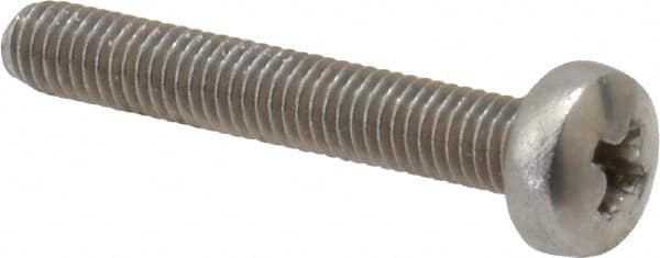 Value Collection - M3x0.50 Metric Coarse, 20mm Length Under Head Phillips Drive Machine Screw - Pan Head, Grade 18-8 Stainless Steel, Uncoated, Without Washer - Exact Tooling