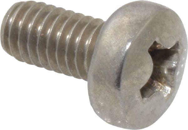 Value Collection - M4x0.70 Metric Coarse, 8mm Length Under Head Phillips Drive Machine Screw - Pan Head, Grade 18-8 Stainless Steel, Uncoated, Without Washer - Exact Tooling