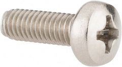 Value Collection - M4x0.70 Metric Coarse, 12mm Length Under Head Phillips Drive Machine Screw - Pan Head, Grade 18-8 Stainless Steel, Uncoated, Without Washer - Exact Tooling