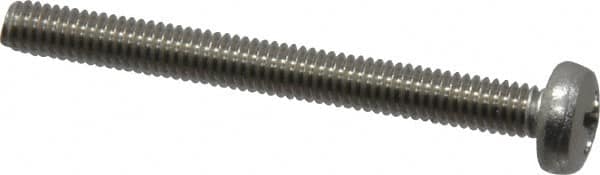 Value Collection - M4x0.70 Metric Coarse, 30mm Length Under Head Phillips Drive Machine Screw - Pan Head, Grade 18-8 Stainless Steel, Uncoated, Without Washer - Exact Tooling