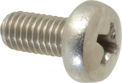 Value Collection - M5x0.80 Metric Coarse, 10mm Length Under Head Phillips Drive Machine Screw - Pan Head, Grade 18-8 Stainless Steel, Uncoated, Without Washer - Exact Tooling