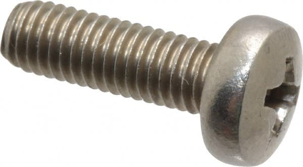 Value Collection - M5x0.80 Metric Coarse, 16mm Length Under Head Phillips Drive Machine Screw - Pan Head, Grade 18-8 Stainless Steel, Uncoated, Without Washer - Exact Tooling