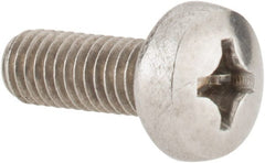 Value Collection - M6x1.00 Metric Coarse, 16mm Length Under Head Phillips Drive Machine Screw - Pan Head, Grade 18-8 Stainless Steel, Uncoated, Without Washer - Exact Tooling