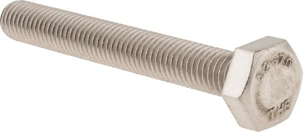 Value Collection - M10x1.50mm Metric Coarse, 75mm Length Under Head Hex Head Cap Screw - Fully Threaded, Grade 18-8 & Austenitic A2 Stainless Steel, 17mm Hex - Exact Tooling