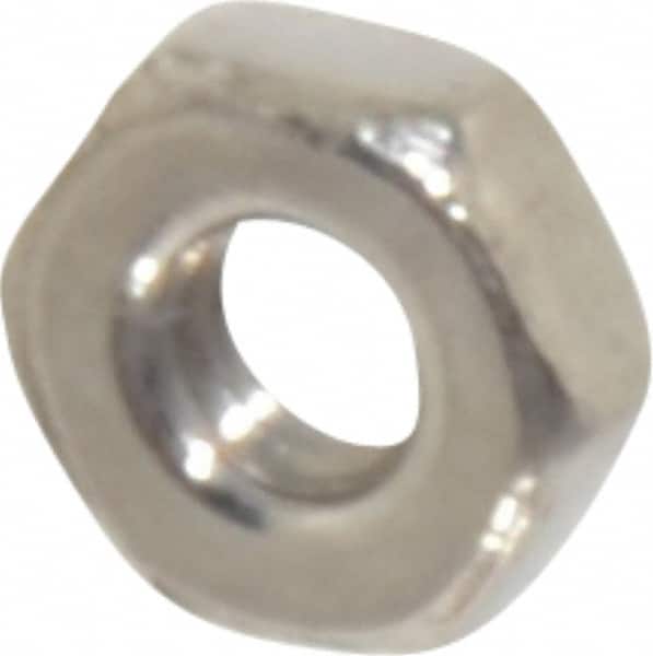 Value Collection - M2.5x0.45 Stainless Steel Right Hand Hex Nut - 4mm Across Flats, 1.6mm High, Uncoated - Exact Tooling