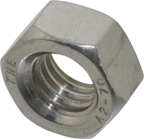 Value Collection - M12x1.75 Stainless Steel Right Hand Hex Nut - 19mm Across Flats, 10mm High, Uncoated - Exact Tooling