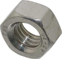 Value Collection - M12x1.75 Stainless Steel Right Hand Hex Nut - 19mm Across Flats, 10mm High, Uncoated - Exact Tooling