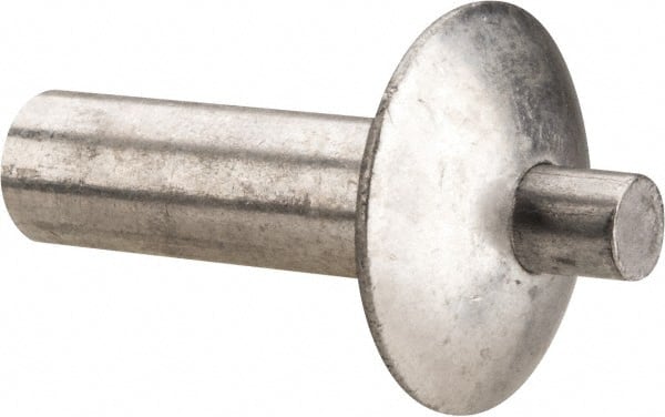 Made in USA - Universal Head Aluminum Alloy Drive Blind Rivet - Stainless Steel Mandrel, 0.172" to 3/16" Grip, 0.312" Head Diam, 0.161" to 0.172" Hole Diam, 0.313" Length Under Head, 5/32" Body Diam - Exact Tooling
