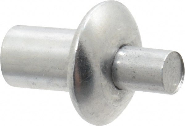 Made in USA - Universal Head Aluminum Alloy Drive Blind Rivet - Aluminum Alloy Mandrel, 0.078" to 1/8" Grip, 3/8" Head Diam, 0.191" to 0.219" Hole Diam, 0.281" Length Under Head, 3/16" Body Diam - Exact Tooling