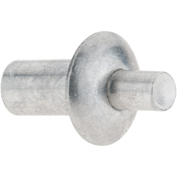 Made in USA - Universal Head Aluminum Alloy Drive Blind Rivet - Aluminum Alloy Mandrel, 0.141" to 3/16" Grip, 3/8" Head Diam, 0.191" to 0.219" Hole Diam, 0.344" Length Under Head, 3/16" Body Diam - Exact Tooling