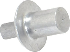 Made in USA - Universal Head Aluminum Alloy Drive Blind Rivet - Aluminum Alloy Mandrel, 0.141" to 3/16" Grip, 1/2" Head Diam, 0.266" to 0.281" Hole Diam, 0.344" Length Under Head, 1/4" Body Diam - Exact Tooling