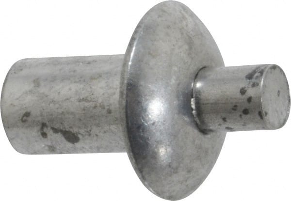 Made in USA - Universal Head Aluminum Alloy Drive Blind Rivet - Aluminum Alloy Mandrel, 0.203" to 1/4" Grip, 1/2" Head Diam, 0.266" to 0.281" Hole Diam, 0.416" Length Under Head, 1/4" Body Diam - Exact Tooling
