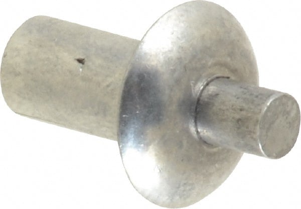 Made in USA - Universal Head Aluminum Alloy Drive Blind Rivet - Aluminum Alloy Mandrel, 0.266" to 5/16" Grip, 1/2" Head Diam, 0.266" to 0.281" Hole Diam, 0.469" Length Under Head, 1/4" Body Diam - Exact Tooling
