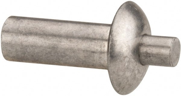 Made in USA - Universal Head Aluminum Alloy Drive Blind Rivet - Aluminum Alloy Mandrel, 0.453" to 1/2" Grip, 1/2" Head Diam, 0.266" to 0.281" Hole Diam, 0.656" Length Under Head, 1/4" Body Diam - Exact Tooling