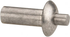 Made in USA - Universal Head Aluminum Alloy Drive Blind Rivet - Aluminum Alloy Mandrel, 0.453" to 1/2" Grip, 1/2" Head Diam, 0.266" to 0.281" Hole Diam, 0.656" Length Under Head, 1/4" Body Diam - Exact Tooling