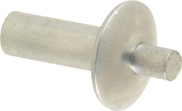 Made in USA - Brazier Head Aluminum Alloy Drive Blind Rivet - Aluminum Alloy Mandrel, 0.328" to 3/8" Grip, 0.469" Head Diam, 0.191" to 0.219" Hole Diam, 0.531" Length Under Head, 3/16" Body Diam - Exact Tooling