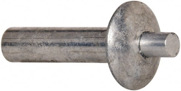 Made in USA - Brazier Head Aluminum Alloy Drive Blind Rivet - Aluminum Alloy Mandrel, 0.578" to 5/8" Grip, 0.469" Head Diam, 0.191" to 0.219" Hole Diam, 0.781" Length Under Head, 3/16" Body Diam - Exact Tooling