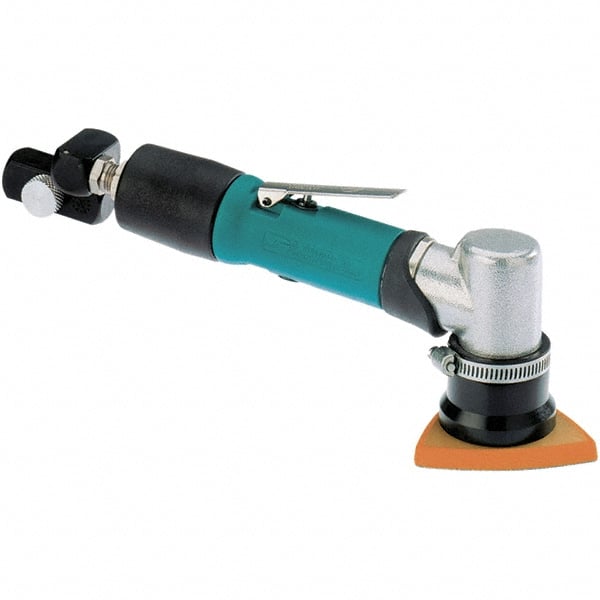 Dynabrade - 15,000 OPM, 20 CFM Air Consumption, Right Angle Air Orbital Sander - Triangular & Tear Drop Pad, 1/4 NPT Inlet - Exact Tooling
