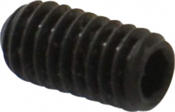 Value Collection - M4x0.70 Metric Coarse, 8mm OAL, Cup Point Set Screw - Grade 14.9 (45H) Alloy Steel, 2mm Key - Exact Tooling