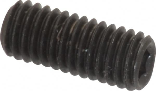 Value Collection - M5x0.80, 12mm OAL, Flat Point Set Screw - Grade 14.9 (45H) Alloy Steel, 2.5mm Key - Exact Tooling