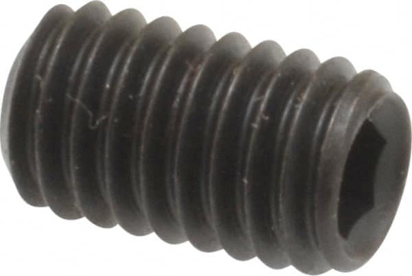 Value Collection - M6x1.00, 10mm OAL, Flat Point Set Screw - Grade 14.9 (45H) Alloy Steel, 3mm Key - Exact Tooling