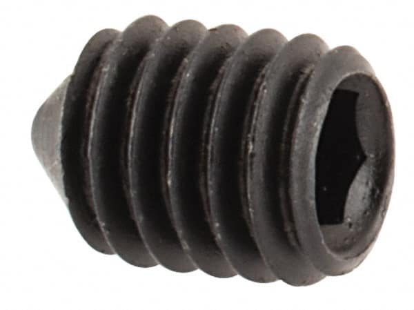 Value Collection - M3x0.50, 4mm OAL, Cone Point Set Screw - Grade 14.9 (45H) Alloy Steel, 1.5mm Key - Exact Tooling