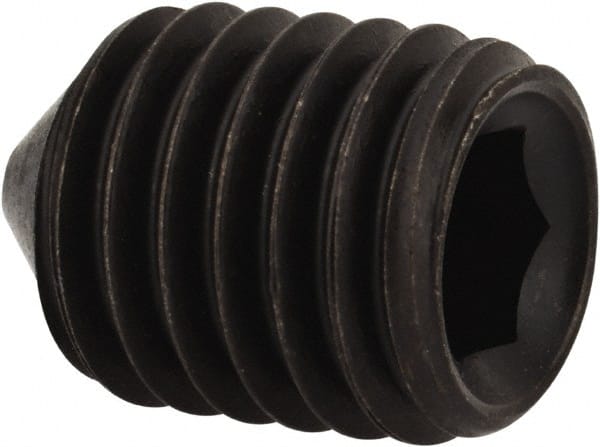 Value Collection - M12x1.75, 16mm OAL, Cone Point Set Screw - Grade 14.9 (45H) Alloy Steel, 6mm Key - Exact Tooling