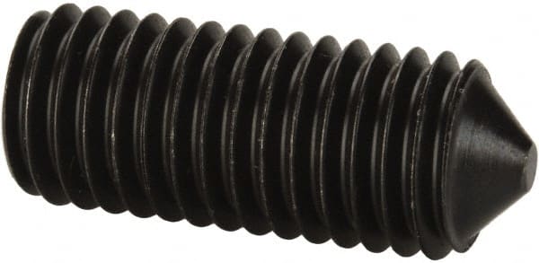 Value Collection - M12x1.75, 30mm OAL, Cone Point Set Screw - Grade 14.9 (45H) Alloy Steel, 6mm Key - Exact Tooling