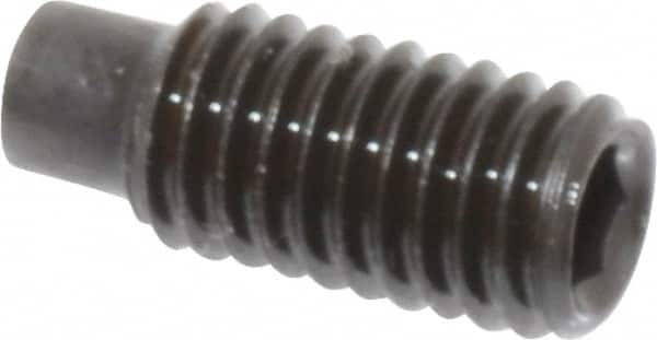 Value Collection - M5x0.80, 12mm OAL, Dog Point Set Screw - Grade 14.9 (45H) Alloy Steel, 2.5mm Key - Exact Tooling