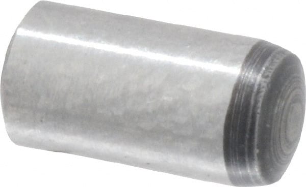 Value Collection - 3mm Diam x 6mm Pin Length Grade 8 Alloy Steel Precision Dowel Pin - Bright Finish, 1 Rounded End - Exact Tooling
