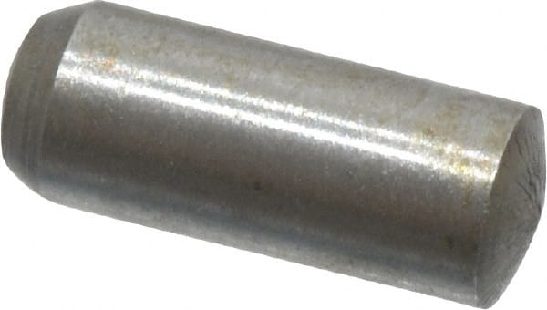 Value Collection - 3mm Diam x 8mm Pin Length Grade 8 Alloy Steel Precision Dowel Pin - Bright Finish, 1 Rounded End - Exact Tooling