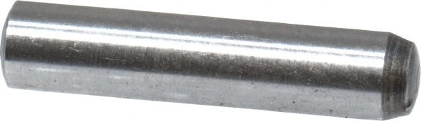 Value Collection - 3mm Diam x 14mm Pin Length Grade 8 Alloy Steel Precision Dowel Pin - Bright Finish, 1 Rounded End - Exact Tooling