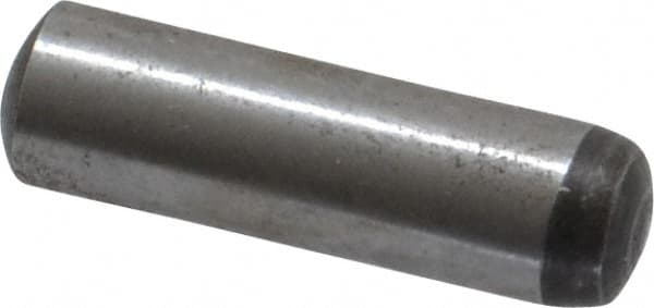 Value Collection - 4mm Diam x 14mm Pin Length Grade 8 Alloy Steel Precision Dowel Pin - Bright Finish, 1 Rounded End - Exact Tooling