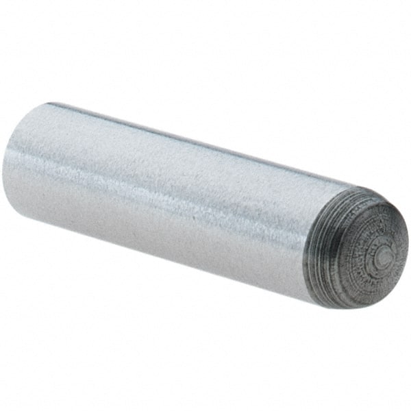 Value Collection - 4mm Diam x 16mm Pin Length Grade 8 Alloy Steel Precision Dowel Pin - Bright Finish, 1 Rounded End - Exact Tooling
