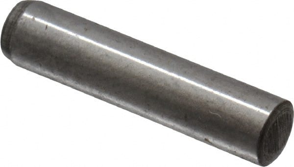 Value Collection - 4mm Diam x 18mm Pin Length Grade 8 Alloy Steel Precision Dowel Pin - Bright Finish, 1 Rounded End - Exact Tooling