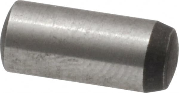 Value Collection - 5mm Diam x 12mm Pin Length Grade 8 Alloy Steel Precision Dowel Pin - Bright Finish, 1 Rounded End - Exact Tooling