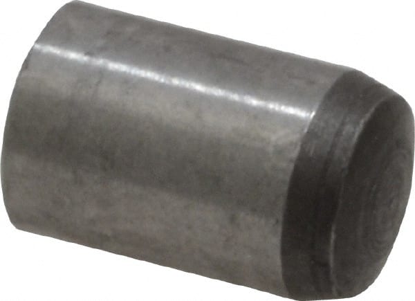 Value Collection - 6mm Diam x 10mm Pin Length Grade 8 Alloy Steel Precision Dowel Pin - Bright Finish, 1 Rounded End - Exact Tooling