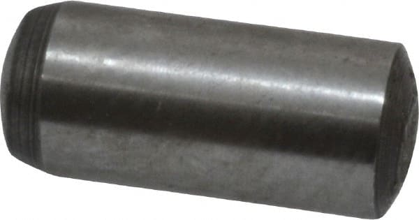 Value Collection - 6mm Diam x 14mm Pin Length Grade 8 Alloy Steel Precision Dowel Pin - Bright Finish, 1 Rounded End - Exact Tooling