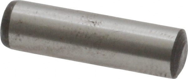 Value Collection - 6mm Diam x 22mm Pin Length Grade 8 Alloy Steel Precision Dowel Pin - Bright Finish, 1 Rounded End - Exact Tooling