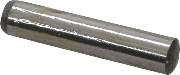 Value Collection - 6mm Diam x 30mm Pin Length Grade 8 Alloy Steel Precision Dowel Pin - Bright Finish, 1 Rounded End - Exact Tooling