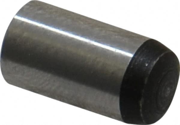 Value Collection - 8mm Diam x 16mm Pin Length Grade 8 Alloy Steel Precision Dowel Pin - Bright Finish, 1 Rounded End - Exact Tooling