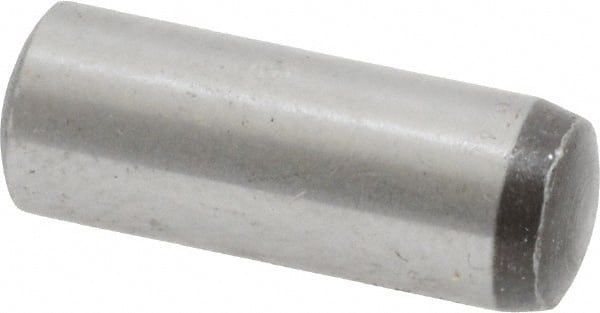 Value Collection - 8mm Diam x 22mm Pin Length Grade 8 Alloy Steel Precision Dowel Pin - Bright Finish, 1 Rounded End - Exact Tooling