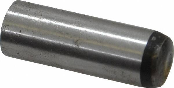 Value Collection - 8mm Diam x 24mm Pin Length Grade 8 Alloy Steel Precision Dowel Pin - Bright Finish, 1 Rounded End - Exact Tooling